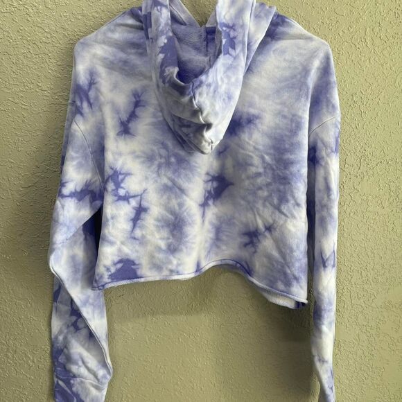 Caution to the Wind Size S & White Tie-Dye Cropped Hoodie - Picture 2 of 3